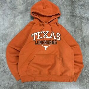 Y2K Orange and White Texas Longhorns hoodie Size M